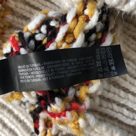 Zara Chunky Knit Puff Sleeve Mock Neck Sweater in Multi Color - Picture 12 of 12